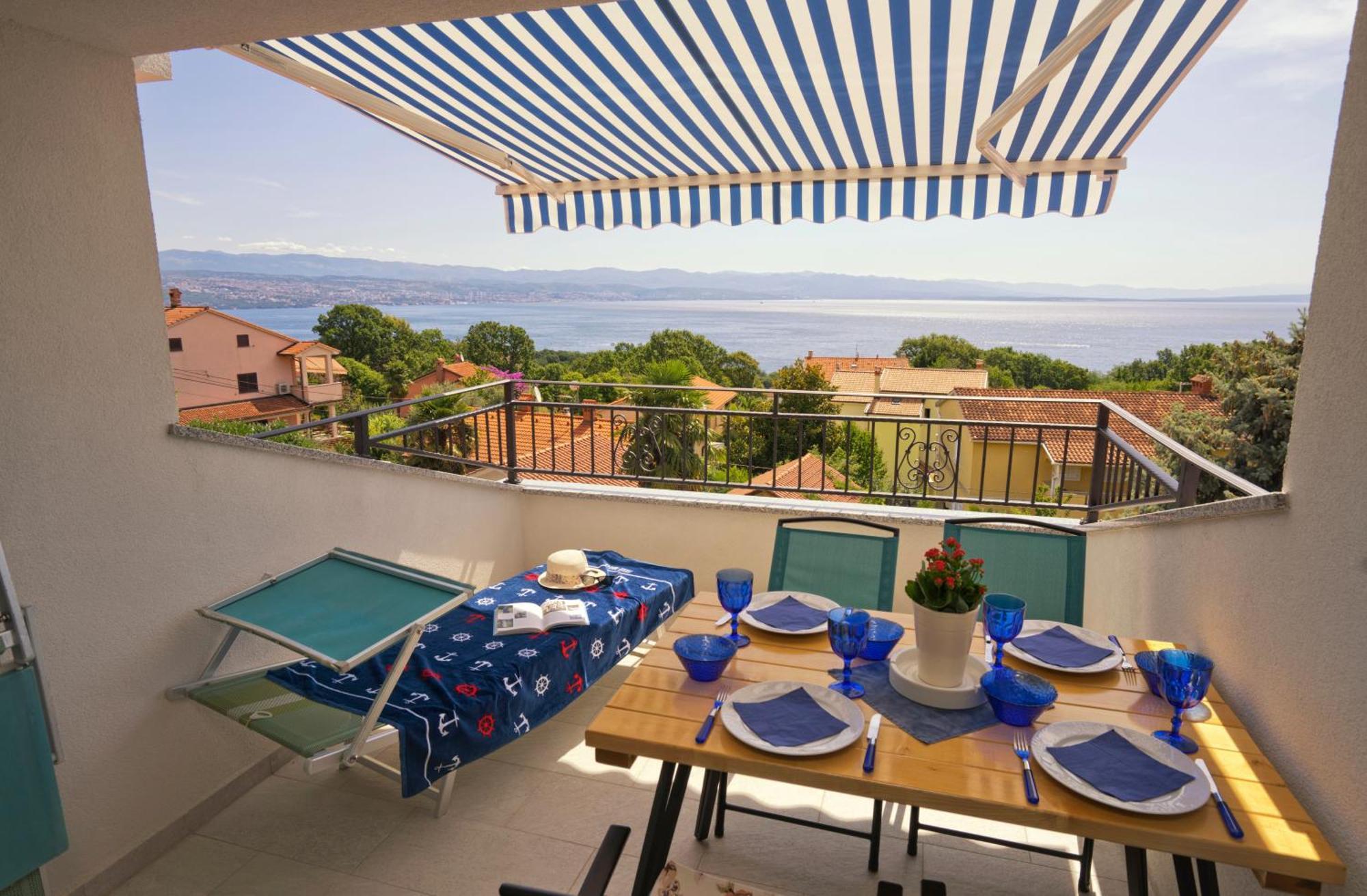 Riviera Blue Apartments With Seaview, Private Whirlpools And Parking Near Opatija Opric Luaran gambar